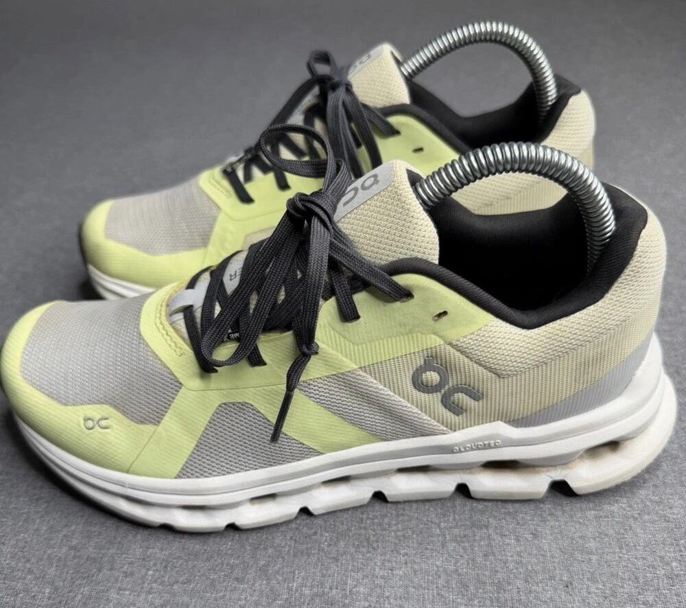 On Cloud Women’s Running Mesh Athletic Sneakers Yellow White Gray 7.5
